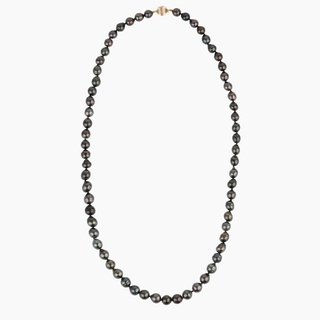 Tahitian black pearl strand with gold clasp