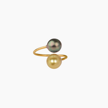 Load image into Gallery viewer, Golden &amp; Tahitian Pearl Bypass Ring