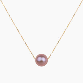 Floating AAA pink pearl necklace in 14k gold-fill, handmade in Hawaii by Misha Hawaii