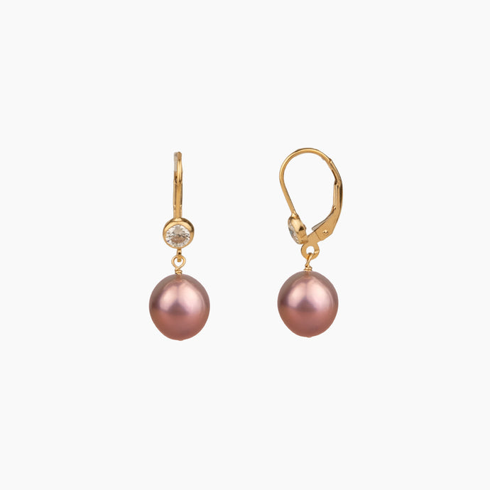 Lohe Pink Metallic Pearl Earring
