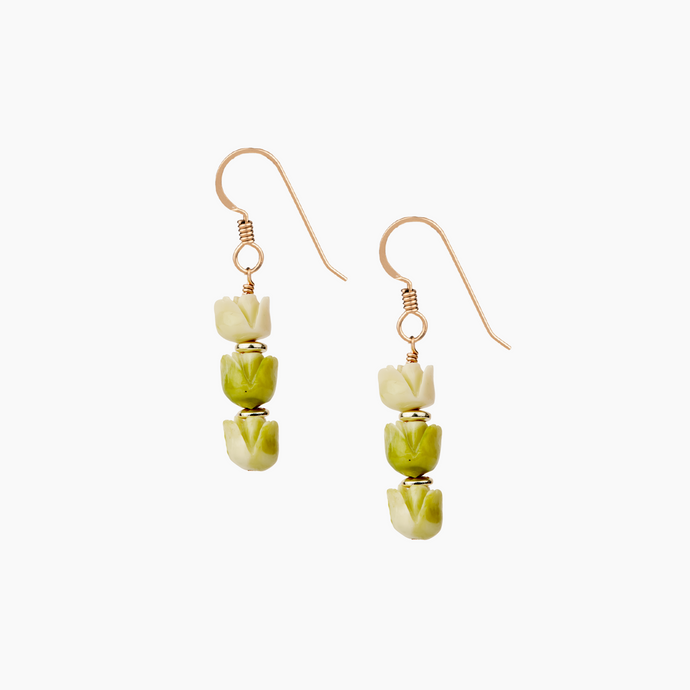 Triple Rose Drop Earrings
