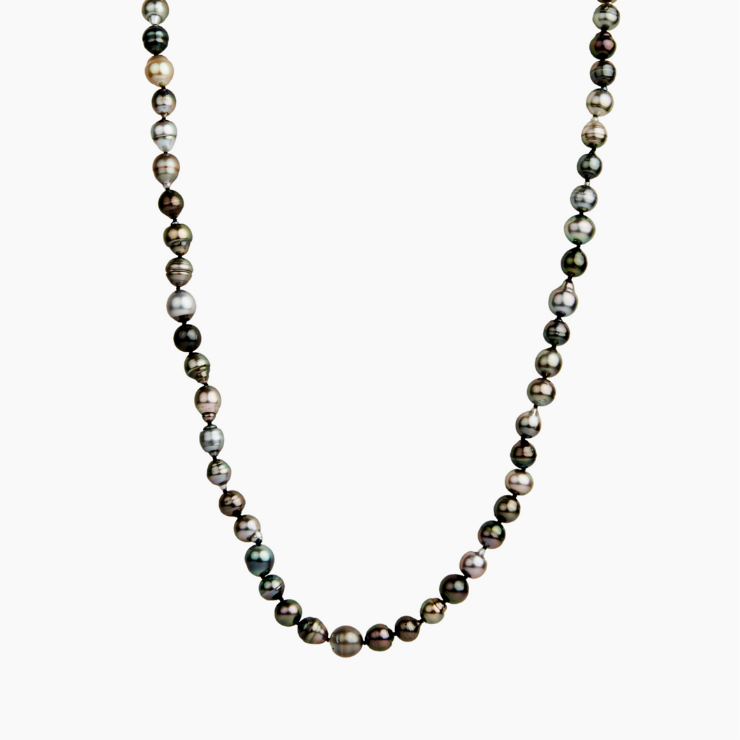 Tahitian Pearl necklace on a white background