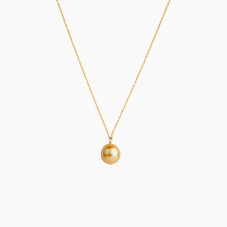 Island golden South Sea pearl necklace in 14k gold-fill, handmade in Hawaii by Misha Hawaii