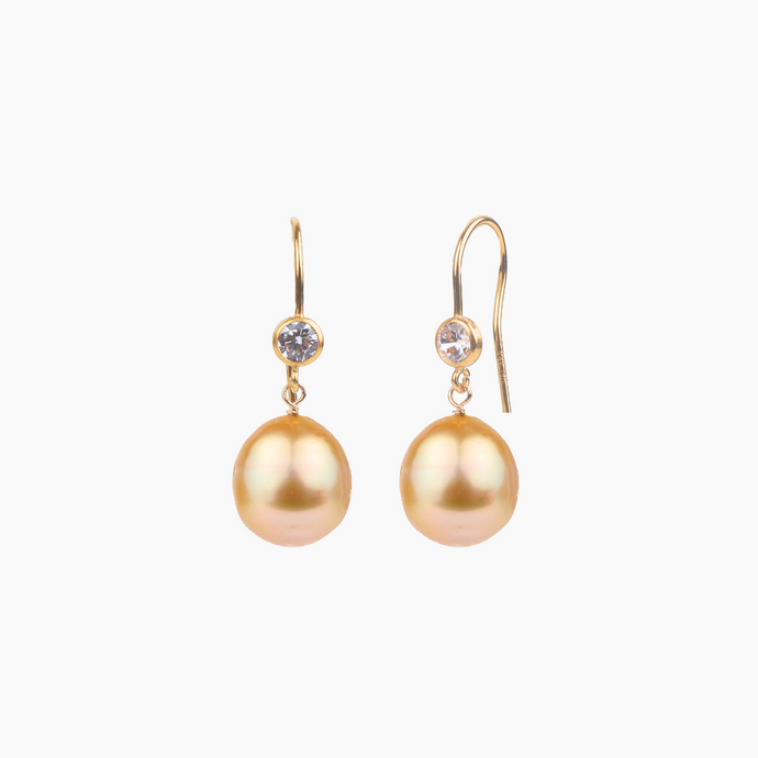 Lakota Golden South Sea Pearl Earrings