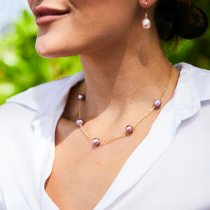 Petite Carmen Pink Pearl Necklace