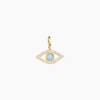 evil eye charm in gold