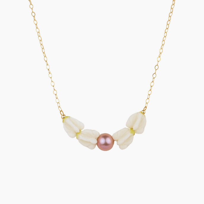 White Crown Pink Pearl Necklace