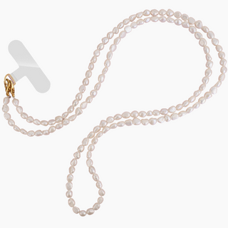 Luxury Natural White Keshi Pearl Phone Strap