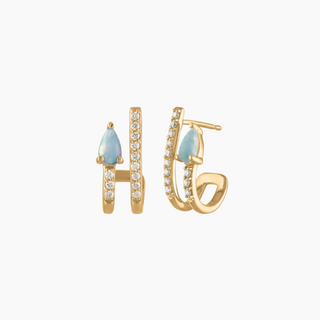 Opal Earrings with post in gold
