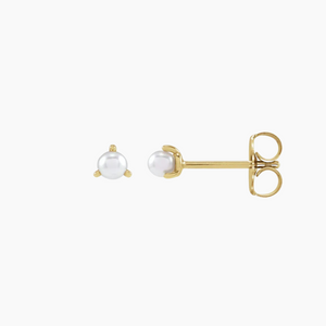 Tiny White Pearl Stud Earring