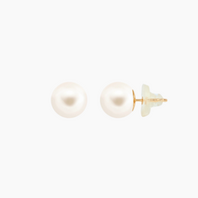 Load image into Gallery viewer, Large White South Sea Pearl Studs 14kt Gold