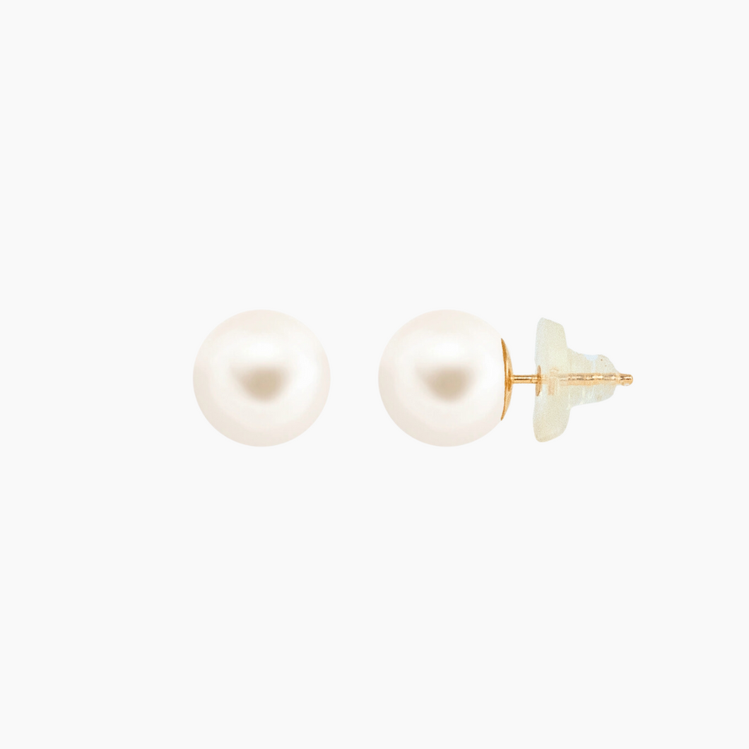 White South Sea Pearl Studs 14kt Gold