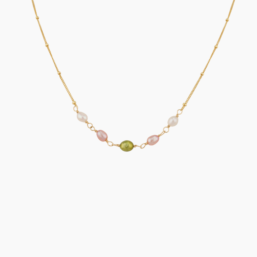Spring Pastel Keshi Pearl Necklace