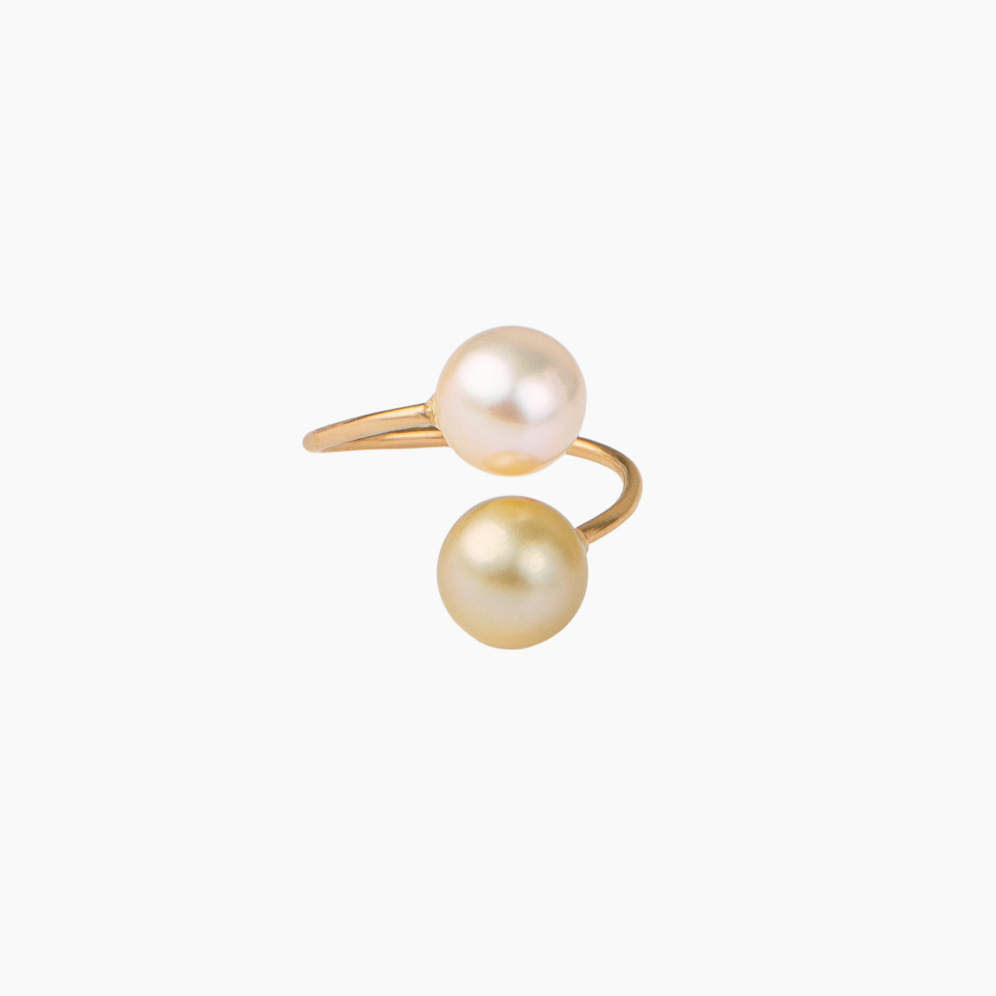 SALE Hawaiian Heirloom 14k Gold good Filled Double Pearl Ring