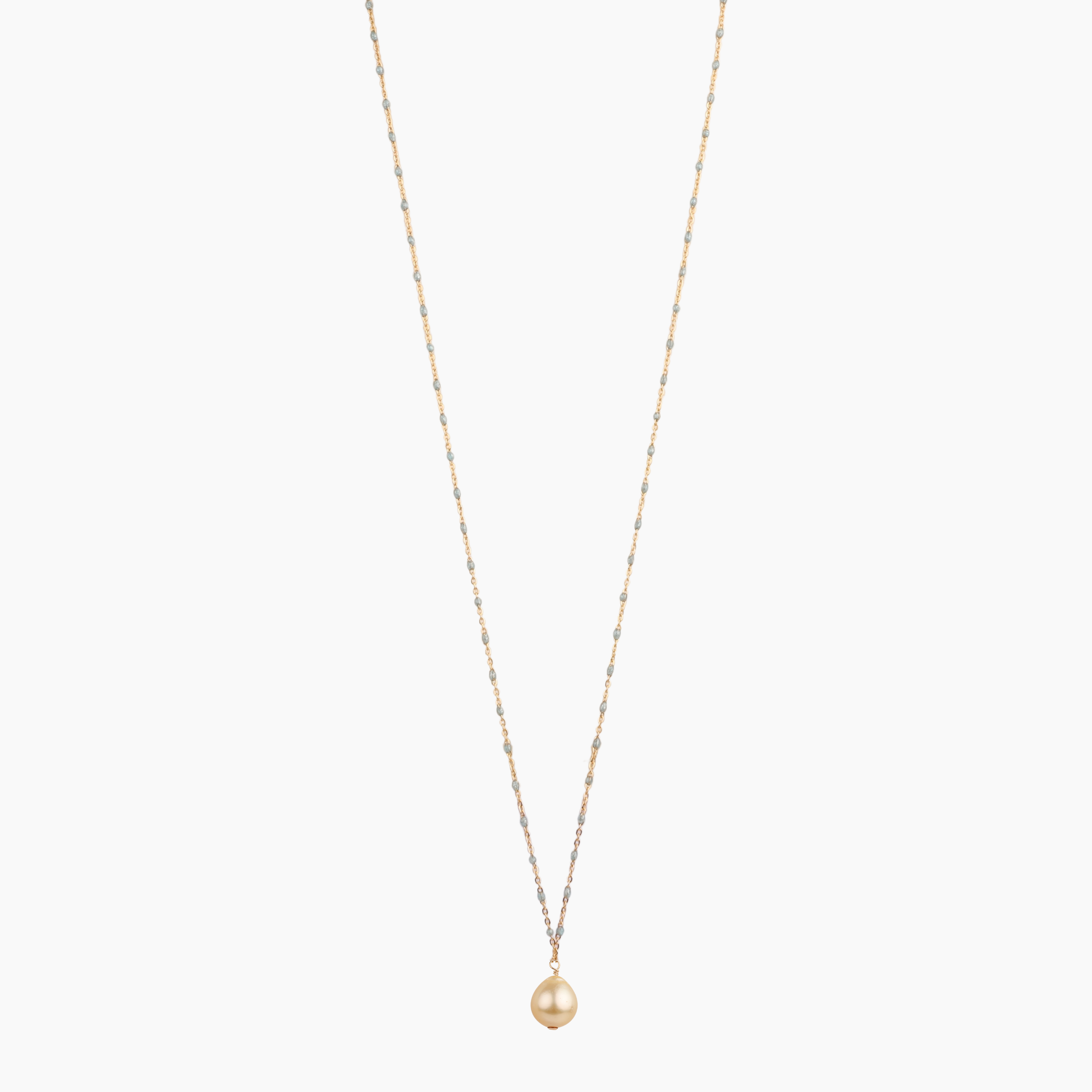 Zendaya Long Golden Pearl Necklace