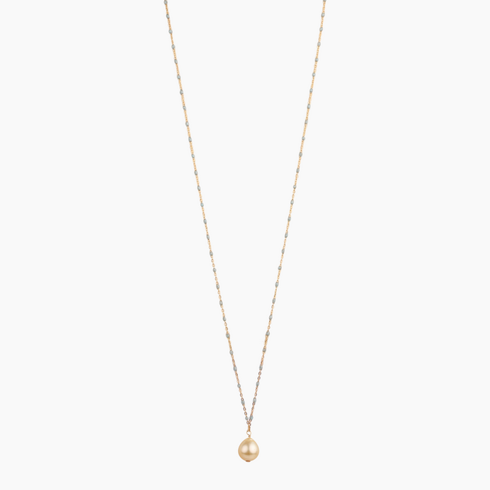 Zendaya Long Golden Pearl Necklace