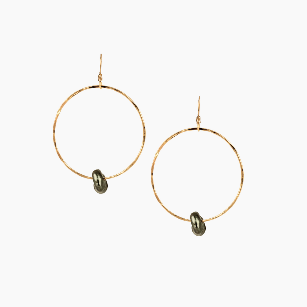 Tahitian Keshi Pearl Hoop Earrings