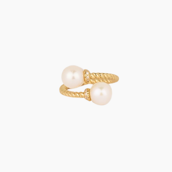 Beverly White Pearl Bypass Ring