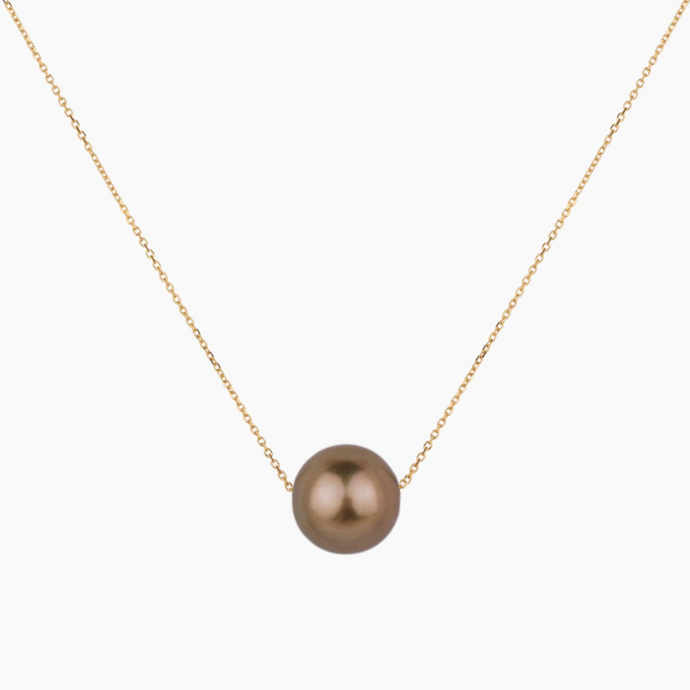Chocolate Tahitian Floating Pearl Necklace