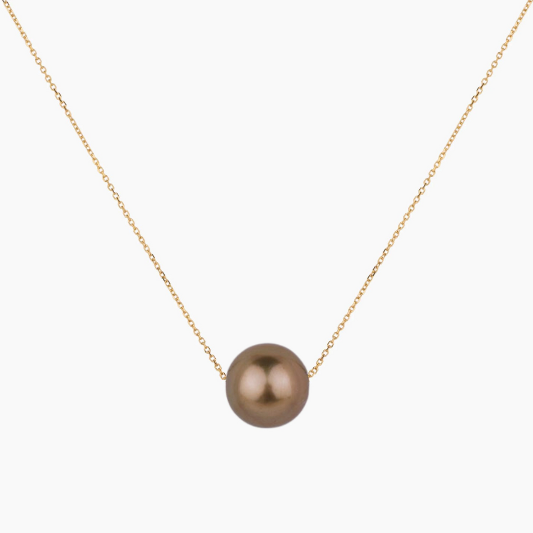 Chocolate Tahitian Floating Pearl Necklace