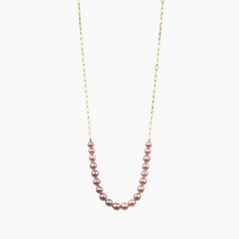 Load image into Gallery viewer, Long Ocean Pink Pearl Necklace