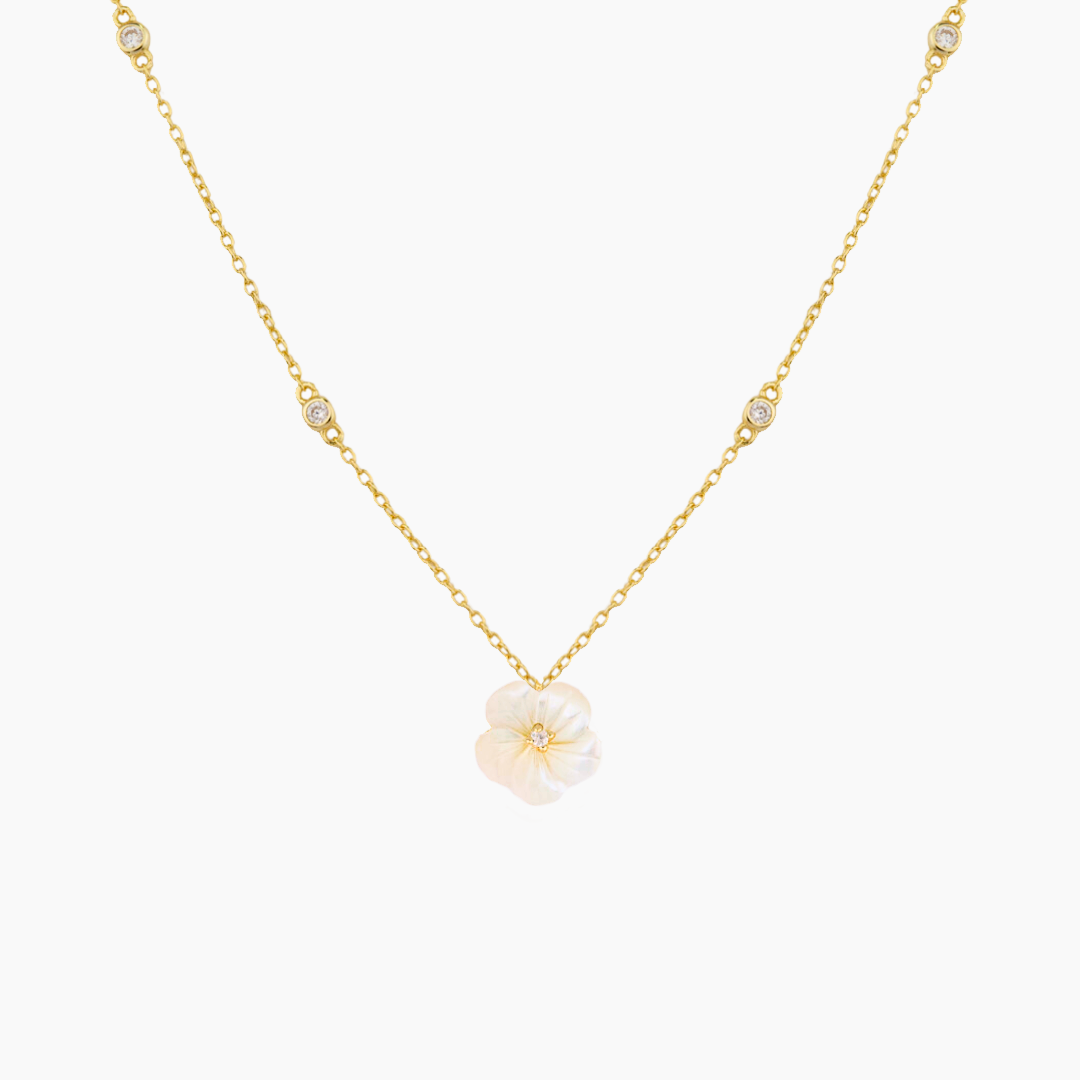 Plumeria Mother of Pearl Necklace, Hawaii | Misha Hawaii – MishaHawaii