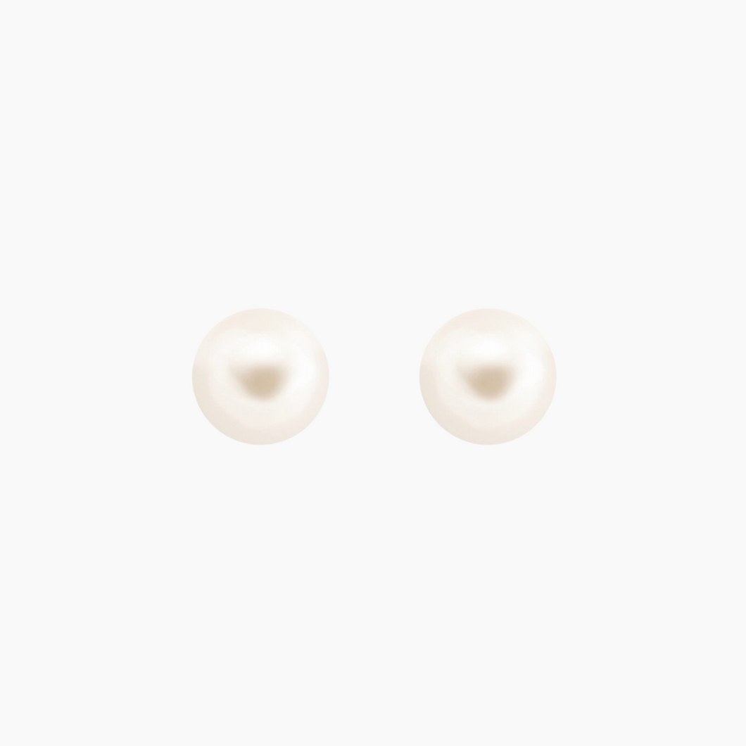 Large White South Sea Pearl Studs 14kt Gold