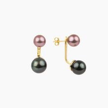 Load image into Gallery viewer, Tahitian &amp; Pink Pearl Ear Jacket Earrings