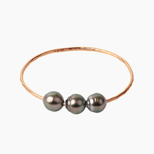 Peacock Triple Tahitian Pearl Bangle