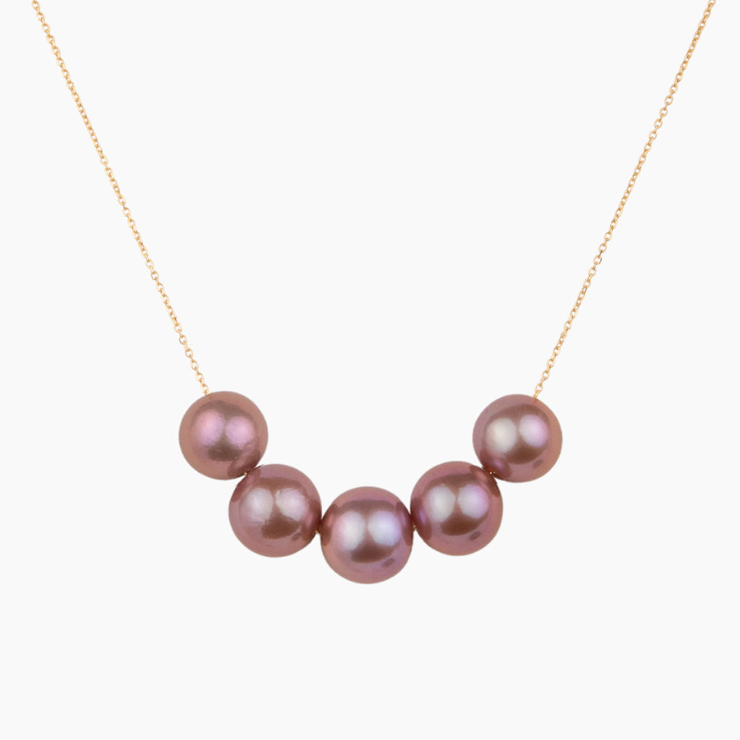 Floating Five Pink Edison Pearl Necklace