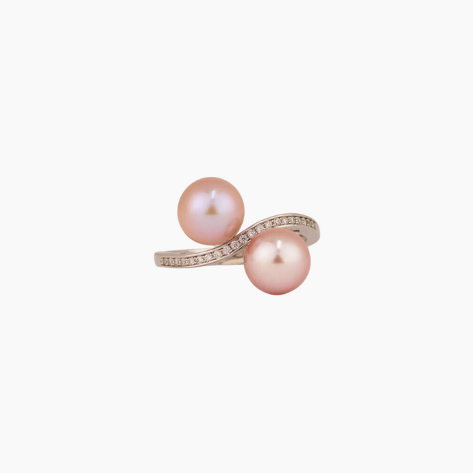 Pink Pearl Cubic Zirconia Ring