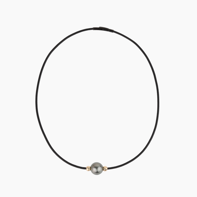Maka'ala Tahitian Pearl Leather Necklace