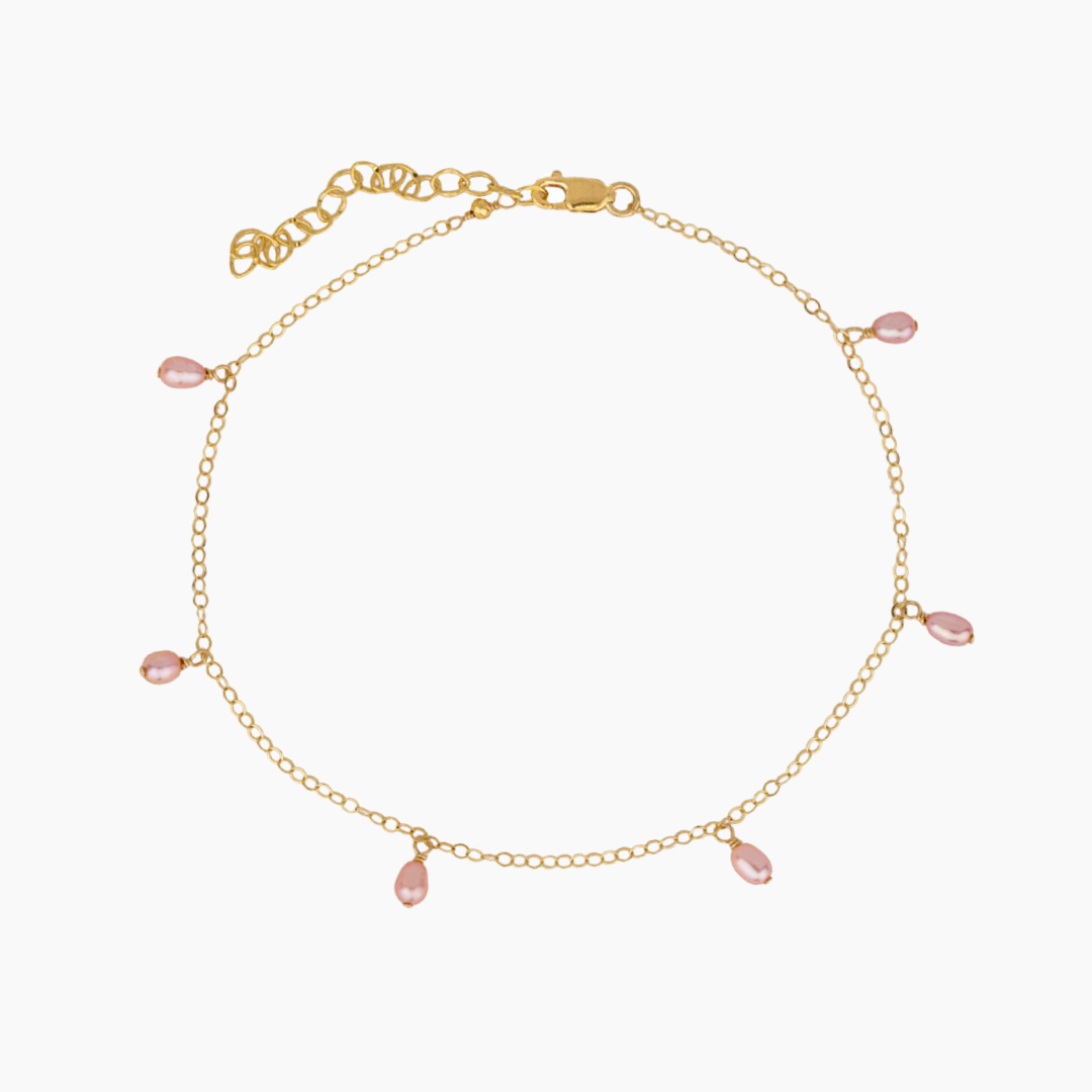 Pink Keshi Pearl Anklet