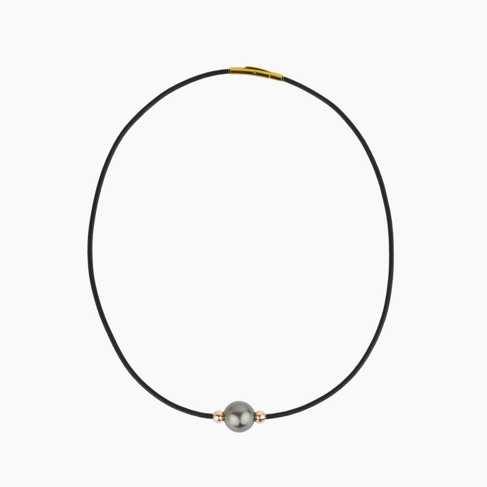 Maka'ala Tahitian Pearl Leather Necklace