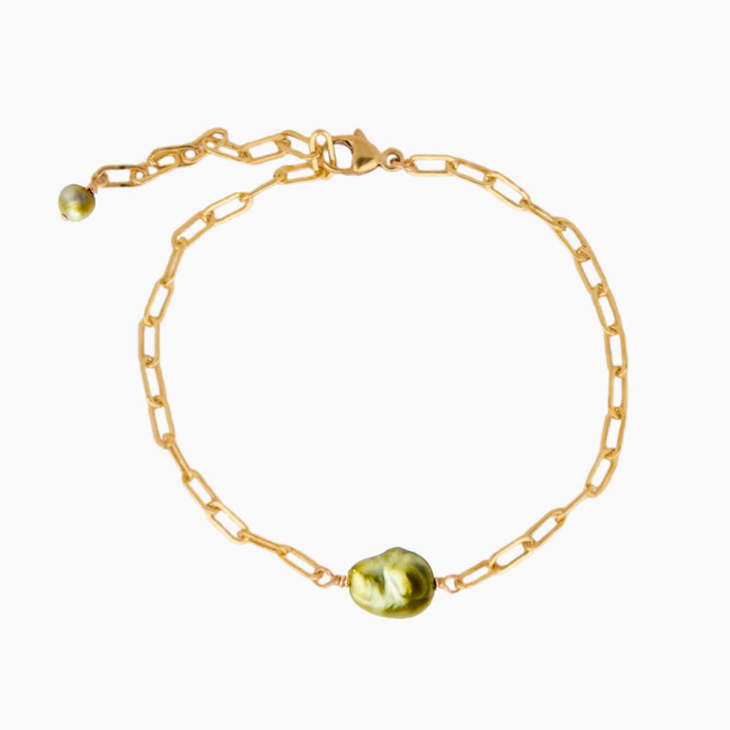Riley Pistachio Keshi Pearl Bracelet