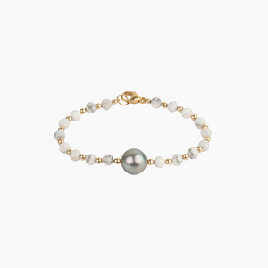 Aura Howlite Tahitian Pearl Bracelet