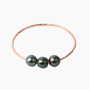 Peacock Triple Tahitian Pearl Bangle