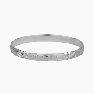 Hawaiian Heirloom Bangle in silver handcrafted in Hawaii 