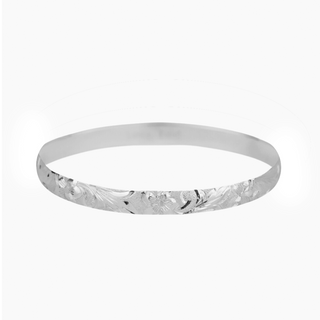 Hawaiian Heirloom Bangle in silver handcrafted in Hawaii 