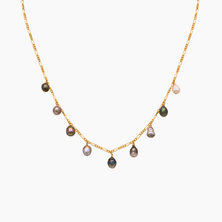 Tahitian Keshi black pearl necklace handcrafted in Hawaii