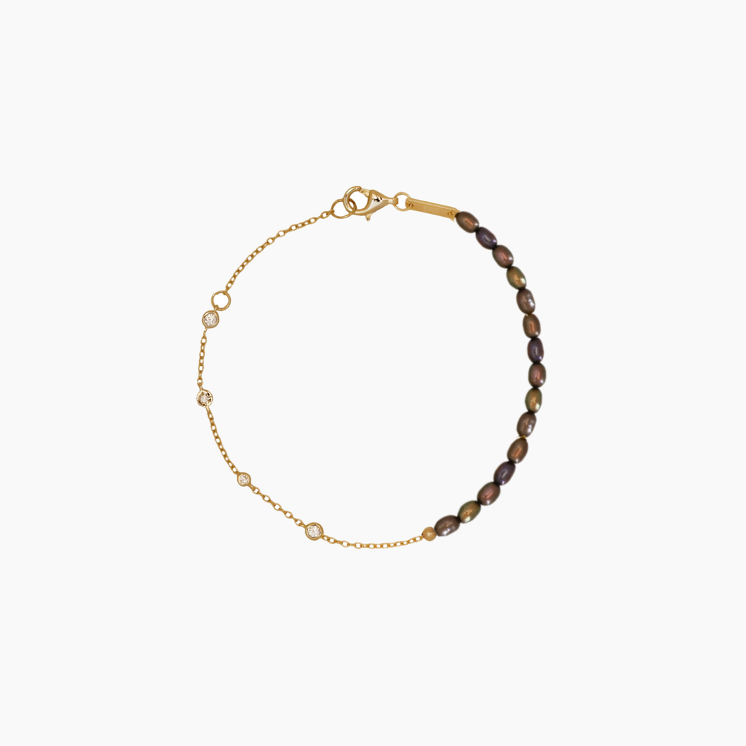 Asami Peacock Keshi Pearl Bracelet