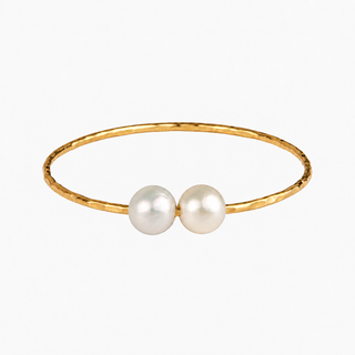 Double White Pearl Bangle