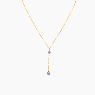 Blue Akoya Keshi Pearl Y Necklace