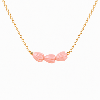 Triple Pink Pikake Necklace