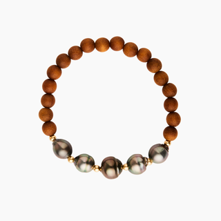 Elima Tahitian Pearl Sandalwood Bracelet
