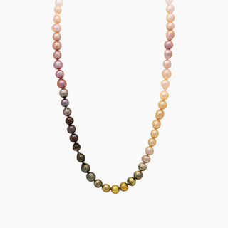 Rainbow pearl strand in 14k gold 