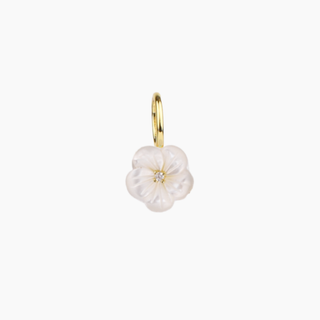 Plumeria mother of pearl charm gold