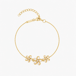Triple Plumeria Gold Bracelet
