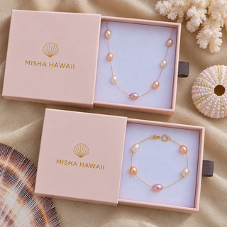Mari + Lisa Multicolor Pink Pearl Necklace & Bracelet Set