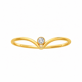 Chevron CZ Ring